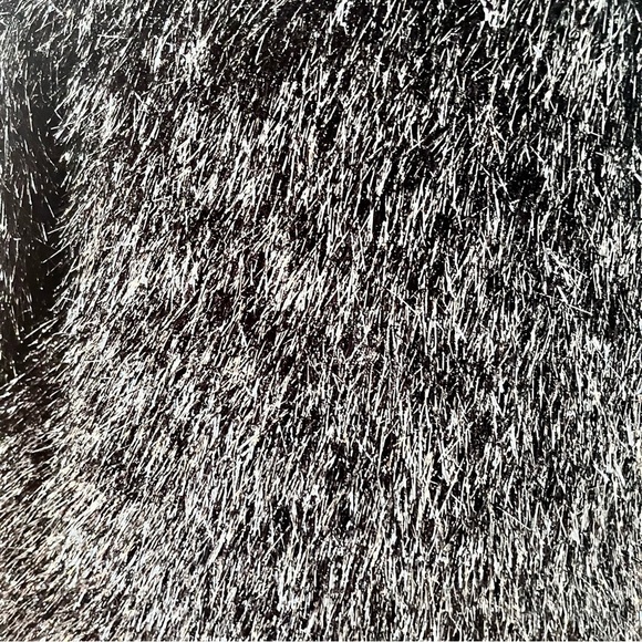 Max Studio Black Faux Tinsel Fur Cropped Jacket XS Oversized - Picture 4 of 10